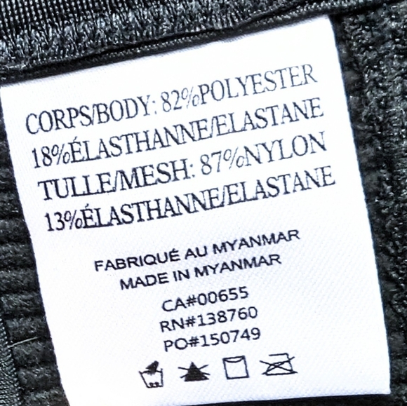 Hyba NWOT Black Sports Bra with Mesh + Adjustable Straps + Closures, XXS. - Picture 3 of 8